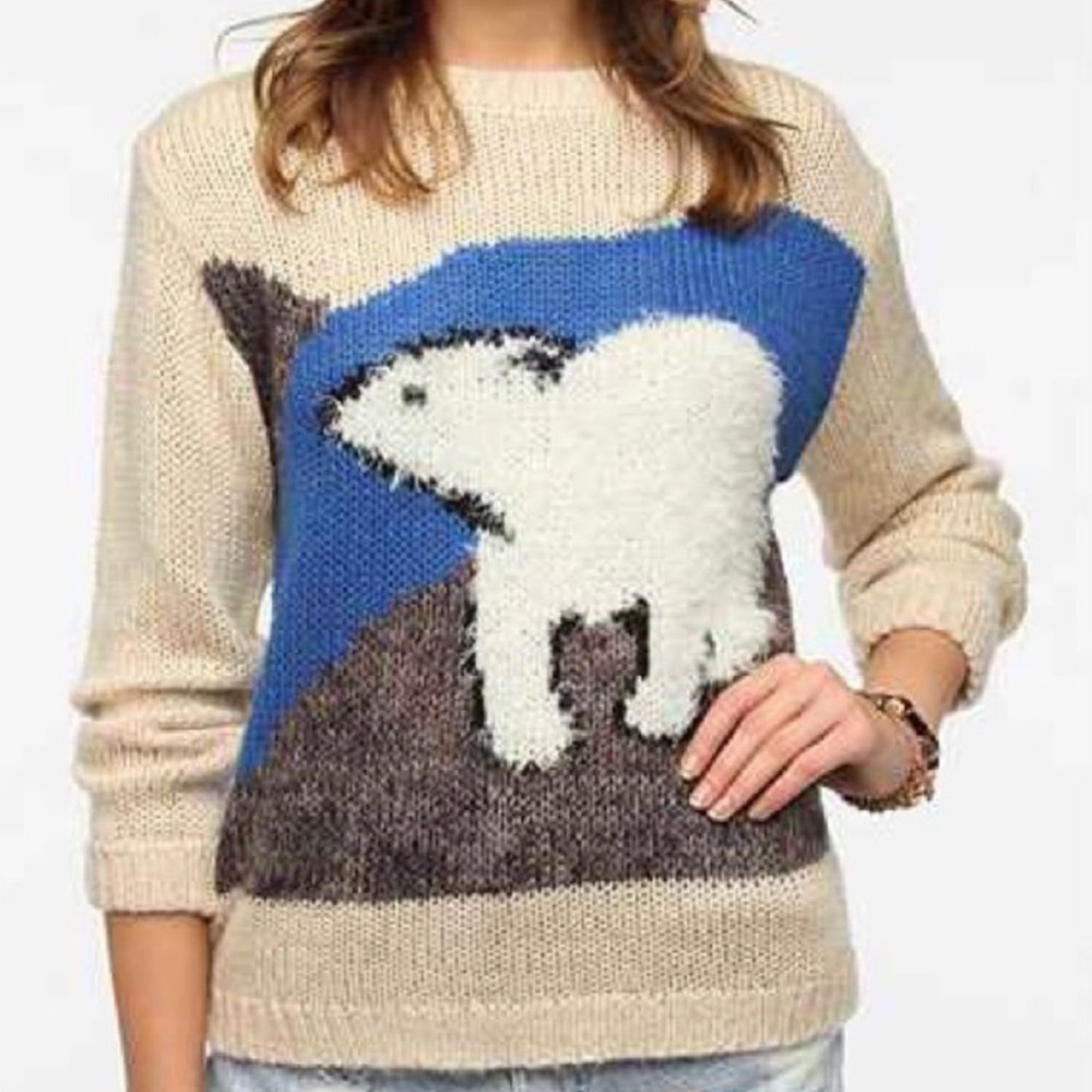 Urban Outfitters Fuzzy Polar Bear Sweater